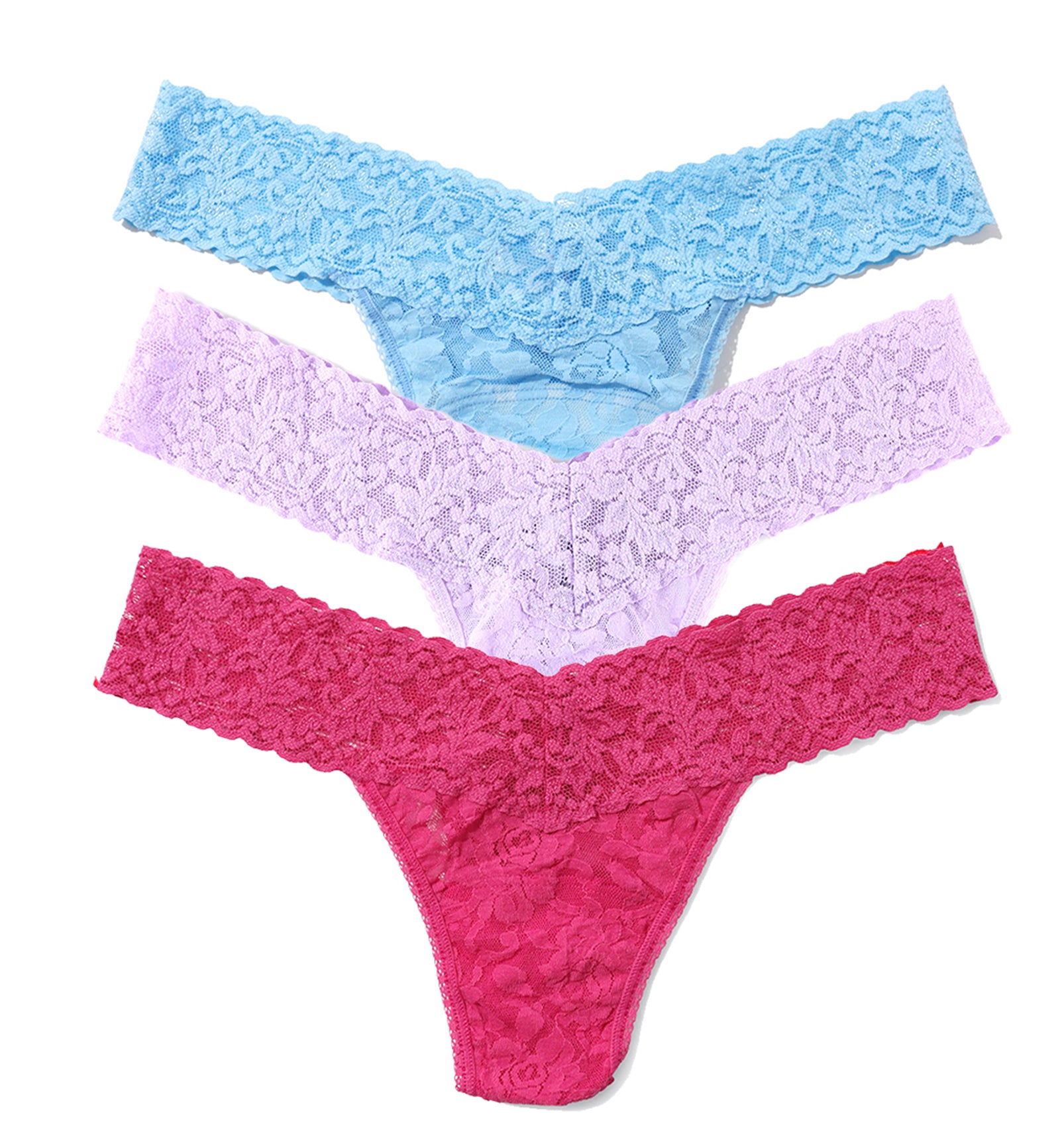 Hanky Panky 3-PACK Signature Lace Low Rise Thong (49113PK),PCLC - PCLC,One Size