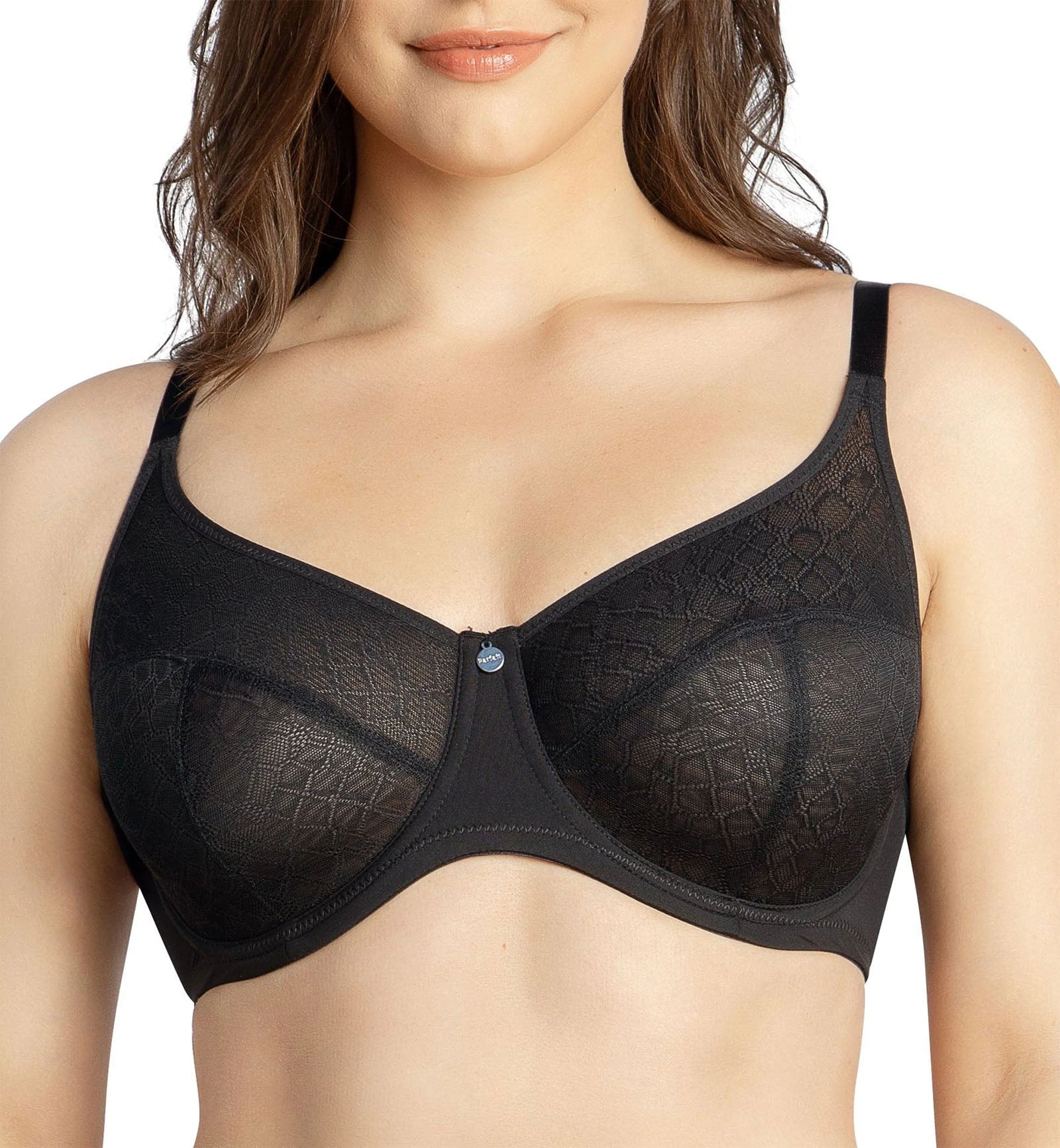 Parfait Enora Unlined Minimizer Underwire Bra (P5272),32D,Black - Black,32D