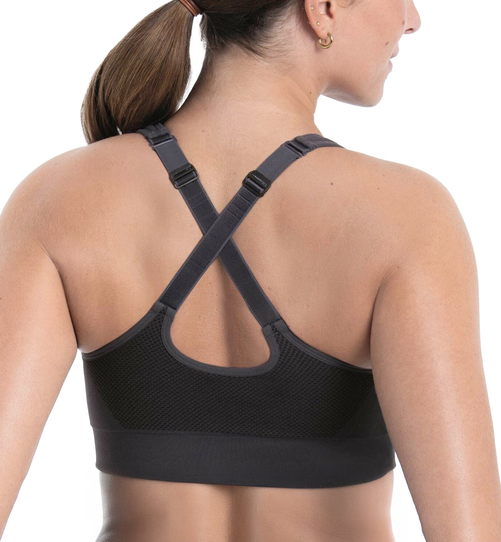 Anita EasyMove Zip Sports Bra (5511),XS,Carbon Grey - Carbon Grey,XS