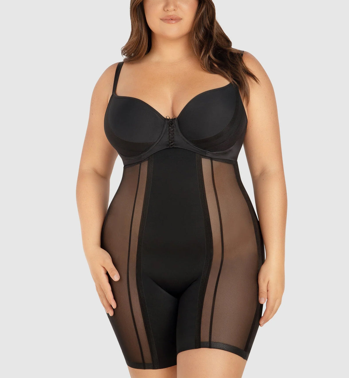 Parfait Shea Mid Thigh Slimmer Short (P60651),Small,Black - Black,Small