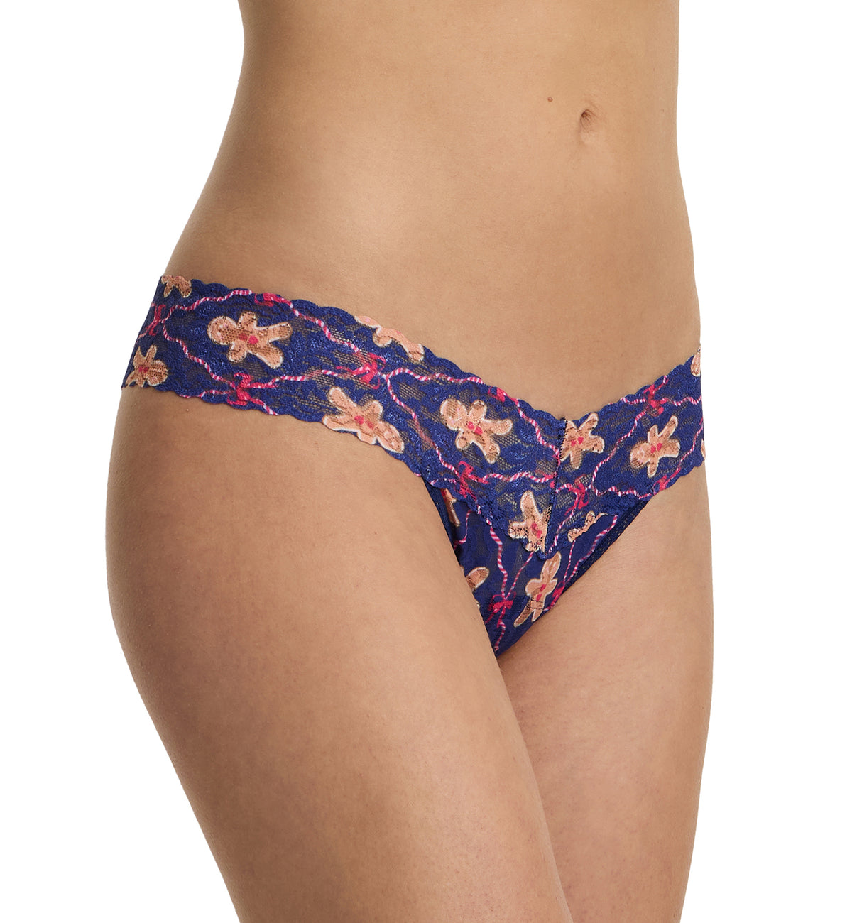 Hanky Panky Signature Lace Printed Low Rise Thong (PR4911P),Cookie Cutter - Cookie Cutter,One Size