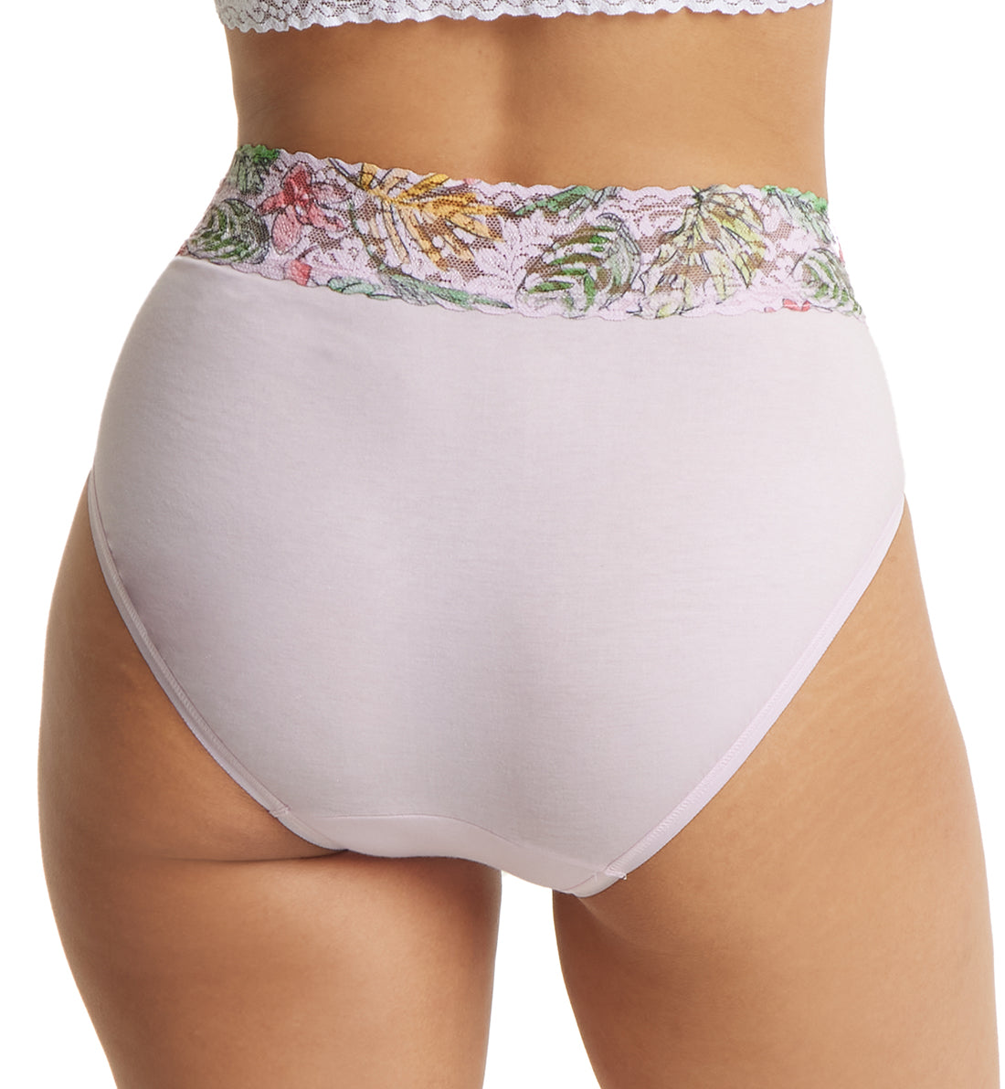 Hanky Panky Cotton-Spandex French Brief (892441),Small,Island Pink/Lovely Leaves - Lovely Leaves,Small