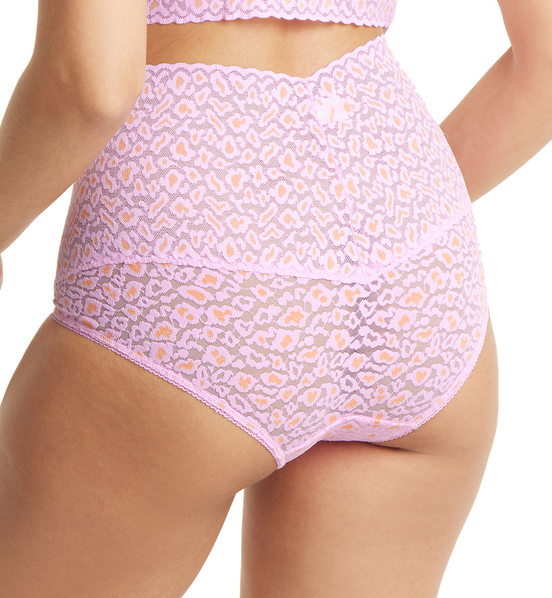 Hanky Panky Cross Dyed Leopard Retro V-Kini (7J2121),Medium,Rose/Orange Blossom - Rose/Orange Blossom,Medium