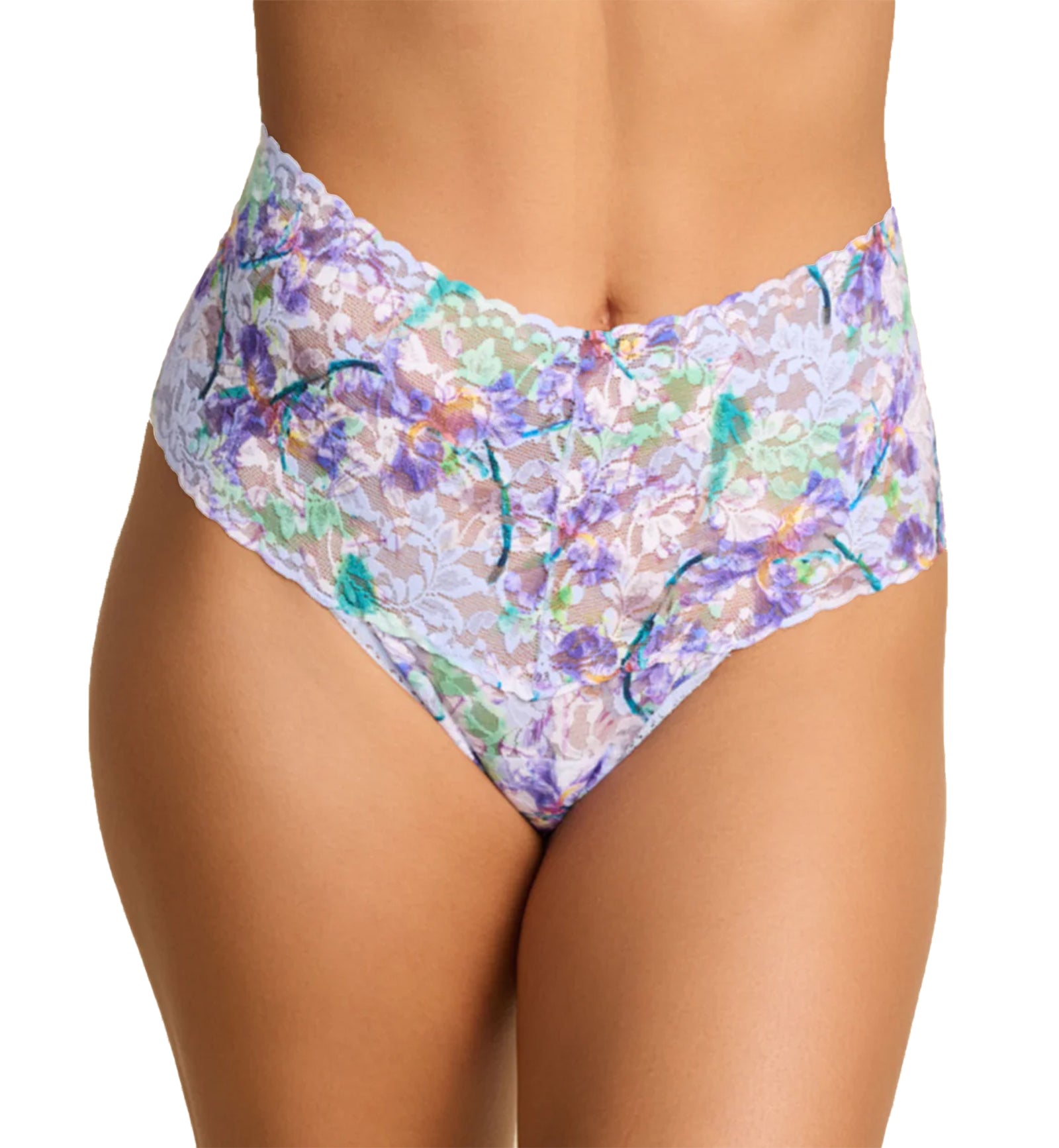 Hanky Panky Printed Retro Lace Thong (PR9K1926),Pleinair - Pleinair,One Size