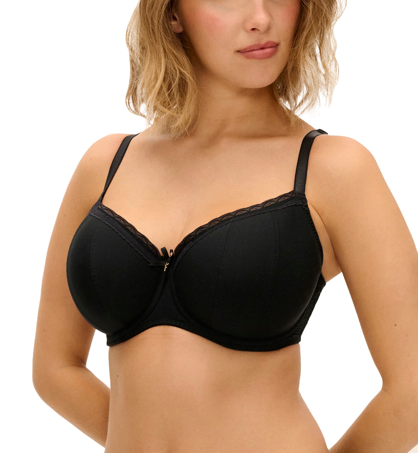 Freya Flirt Padded Half Cup Underwire Bra (403315),28DD,Black - Black,28DD