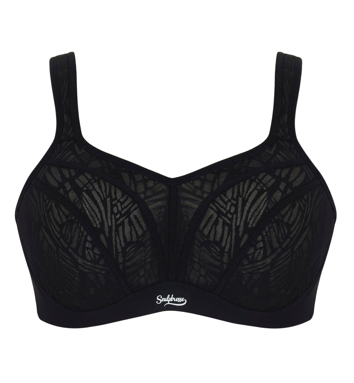 Sculptresse by Panache Activate Non-padded Underwire Sports Bra (9441),34F,Black/Chalk - Black/Chalk,34F