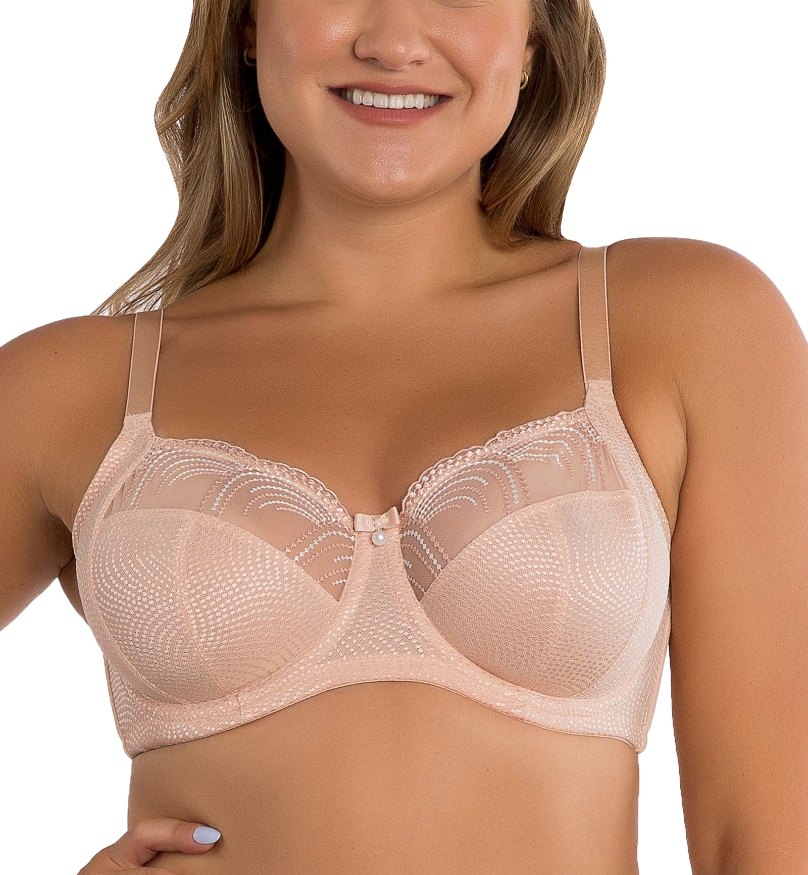 Parfait Pearl Unlined Side Support Underwire Bra (P60923),32D,Cameo Rose - Cameo Rose,32D