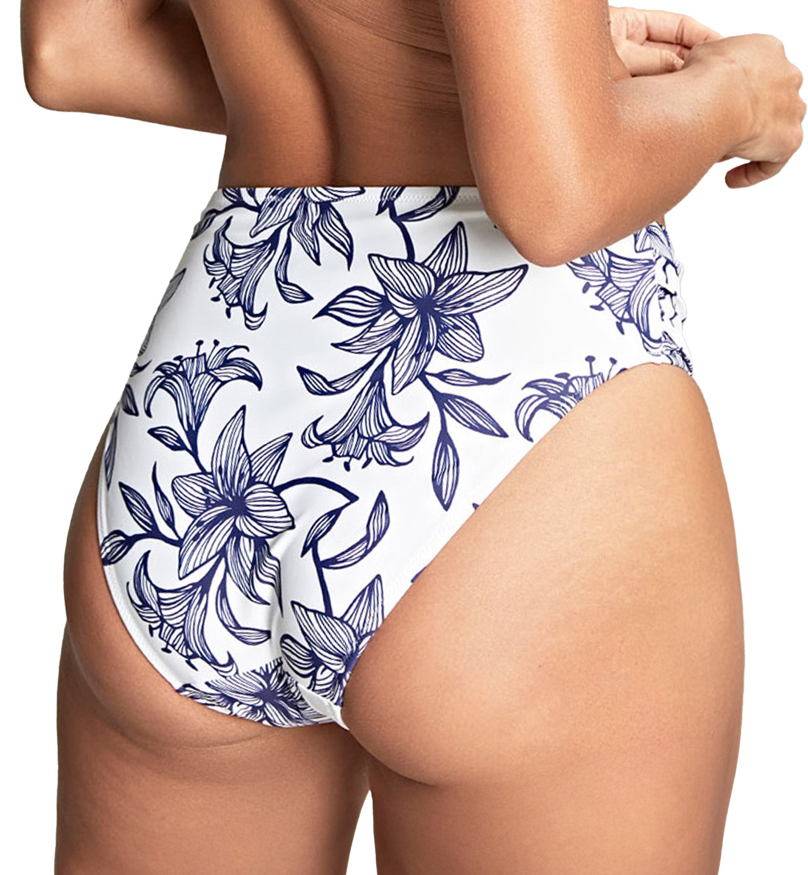 Panache Midi Gathered Swim Pant (SW1729),8-XS,Capri Print - Capri Print,XS