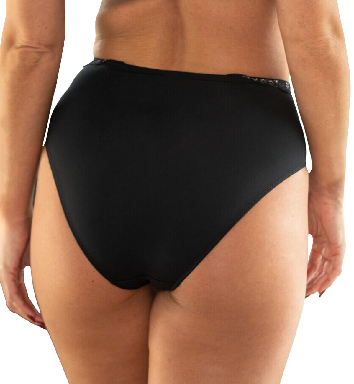 Pour Moi New Romance High Waist Midi Brief (184013),Small,Black/Rose - Black/Rose,Small