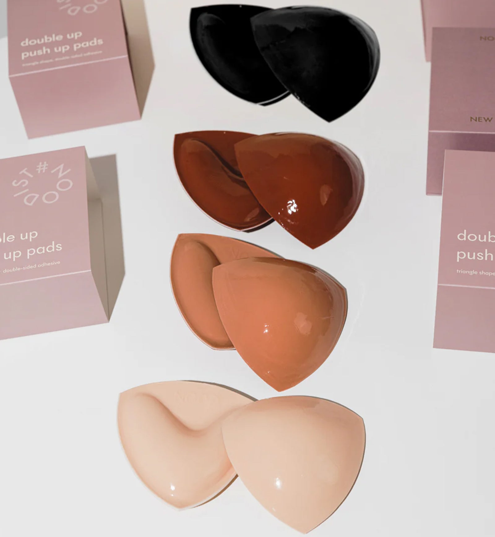 NOOD Double Up Volume Adhesive Push-Up Pads (Triangle),A,Soft Tan - Soft Tan,A cup
