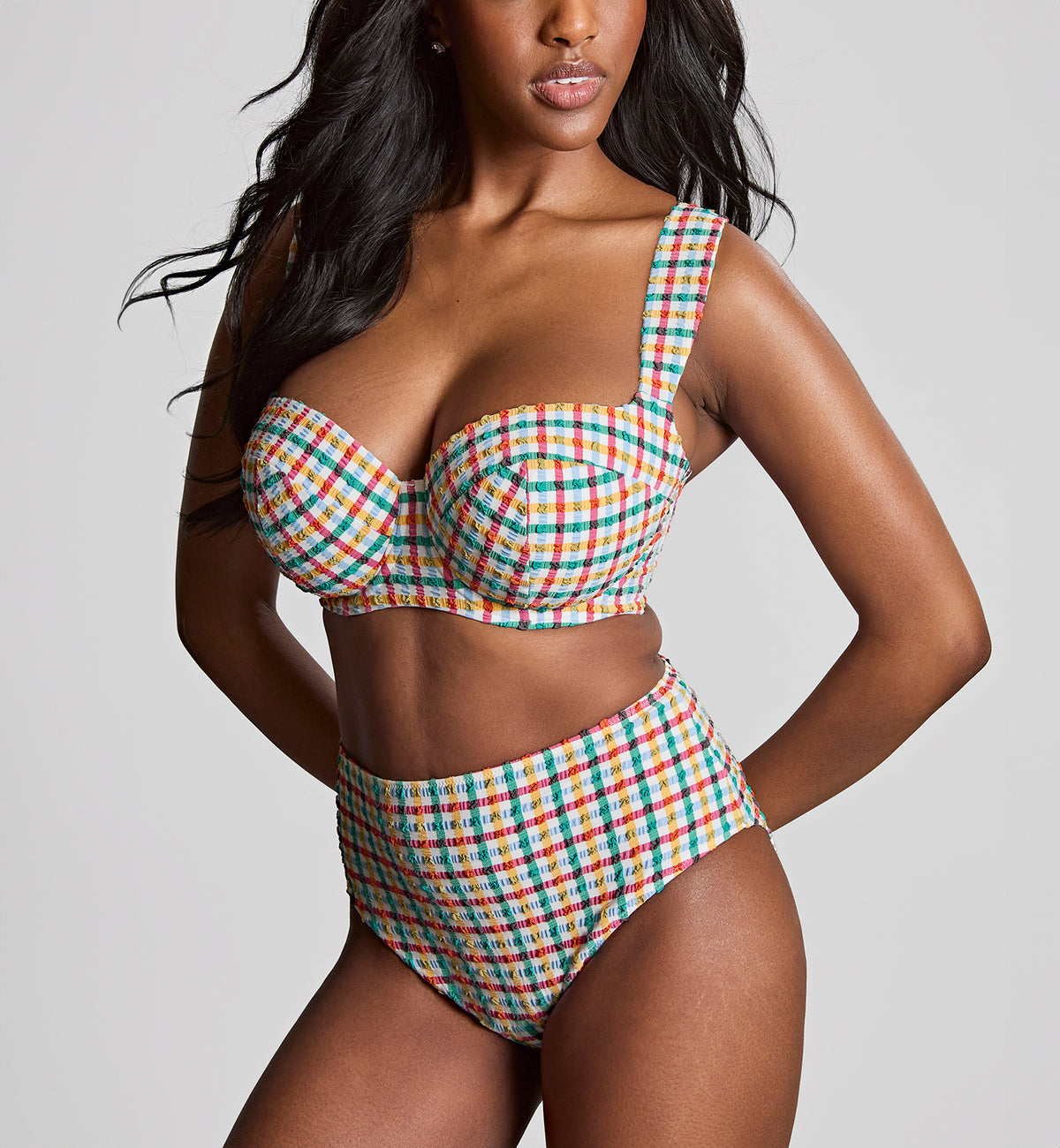 Panache Bette Balcony Underwire Bikini Top (SW1842),30DD,Seersucker Multi - Seersucker Multi,30DD
