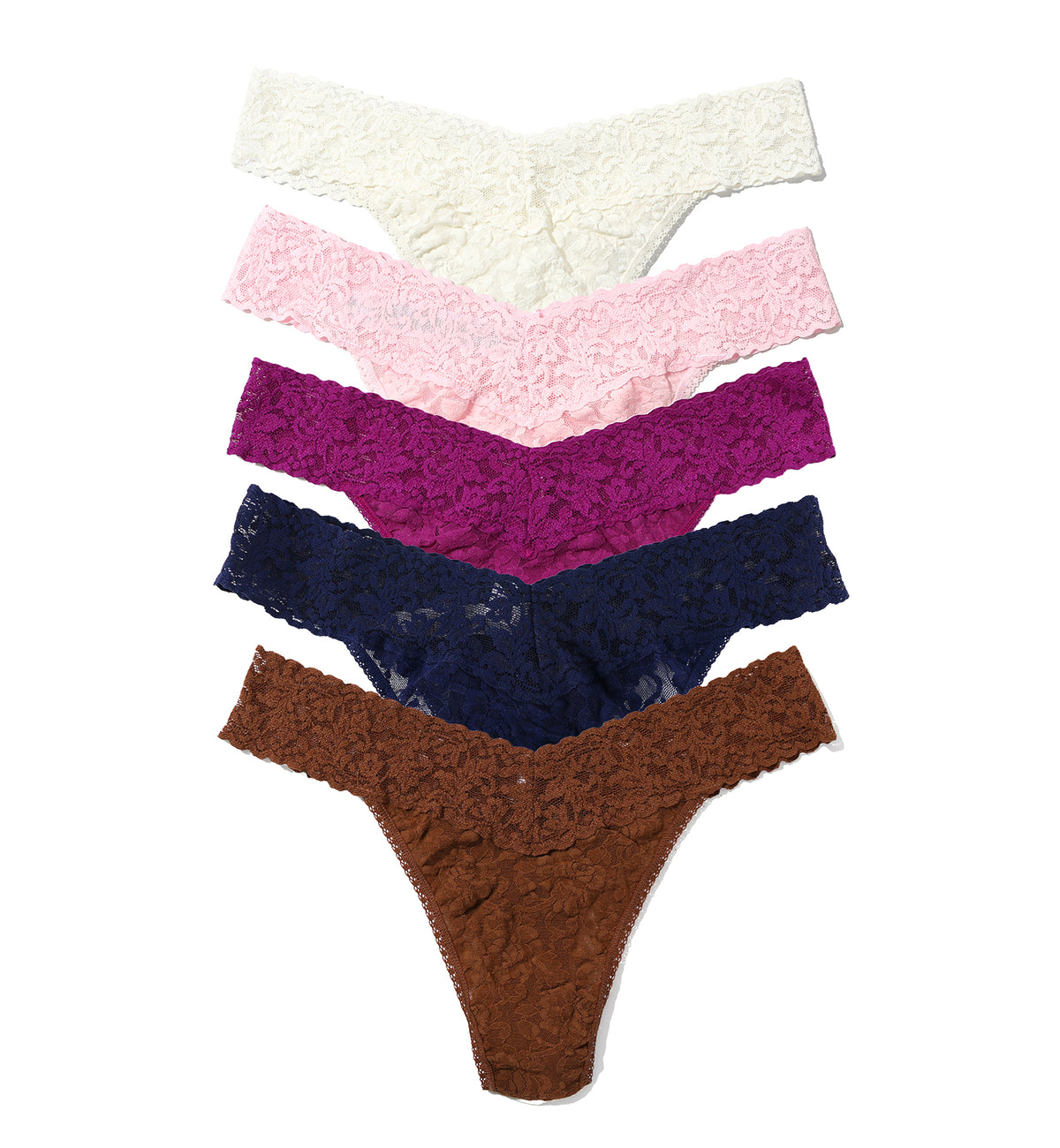 Hanky Panky 5-PACK Signature Lace Original Rise Thong (48115PK),MBBP - MBBP,One Size