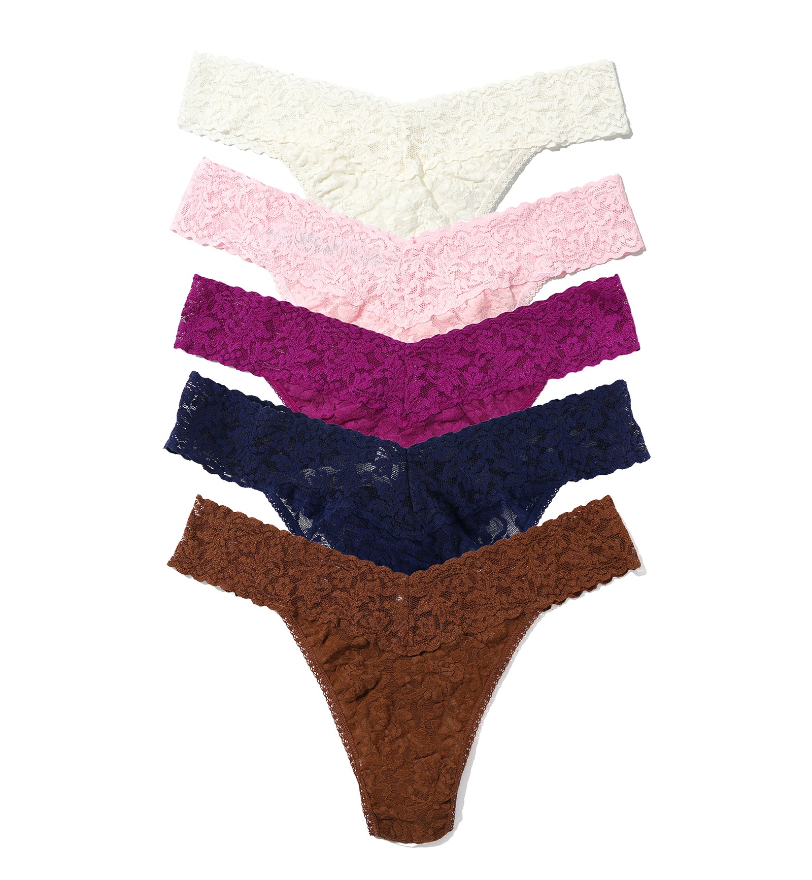 Hanky Panky 5-PACK Signature Lace Original Rise Thong (48115PK),MBBP - MBBP,One Size