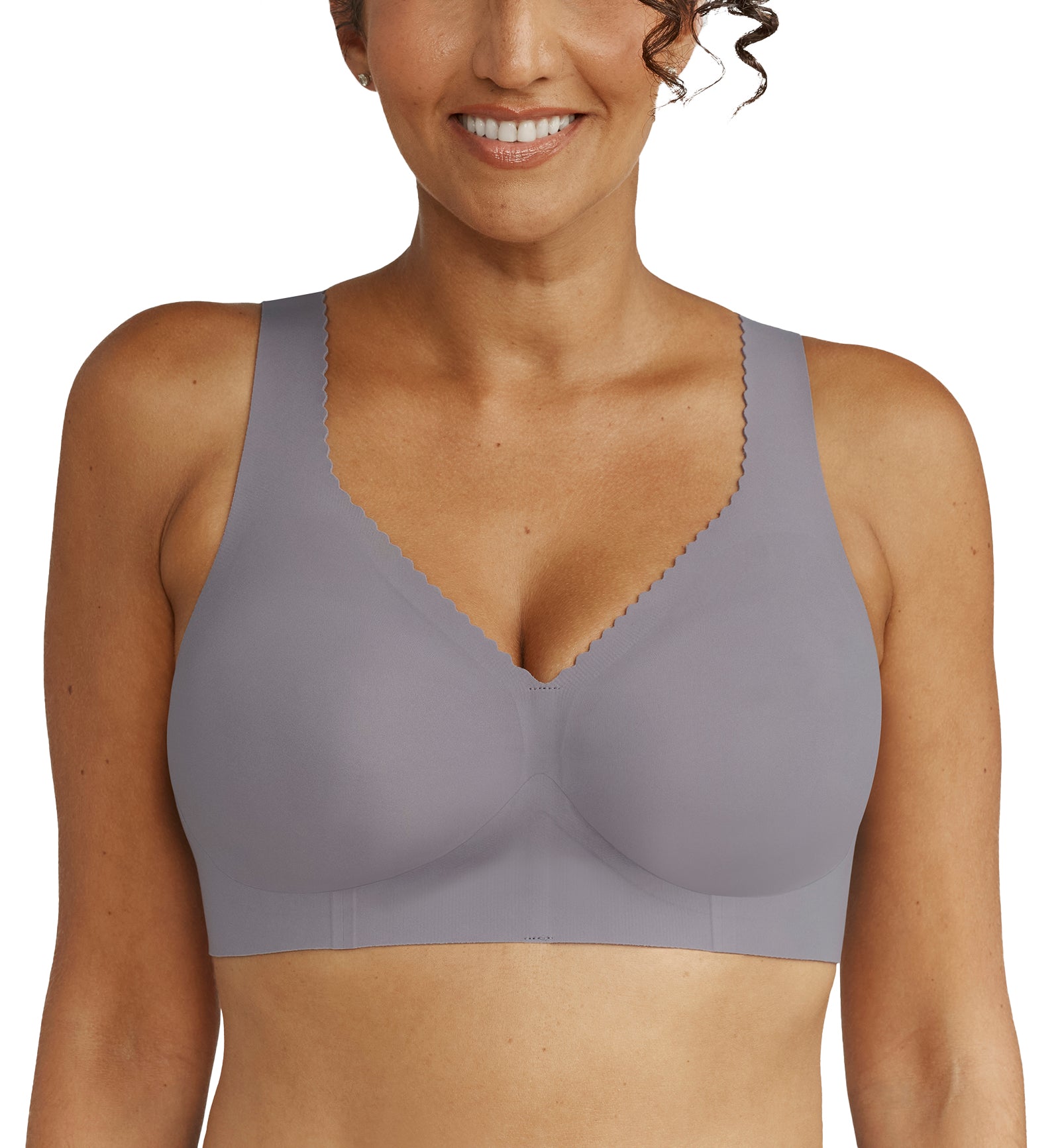 Evelyn & Bobbie EVELYN Deep V-Neck Bralette (1834),Small,London Fog - London Fog,Small