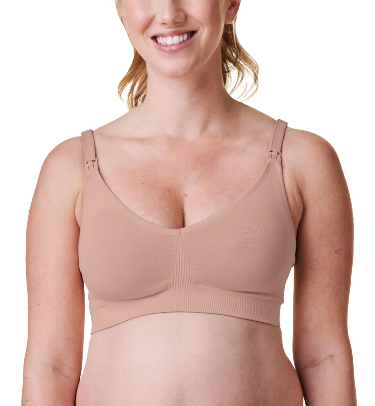 BRAVADO! DESIGNS Body Silk Seamless Nursing Bra (1401V),Small,Cameo - Cameo,Small