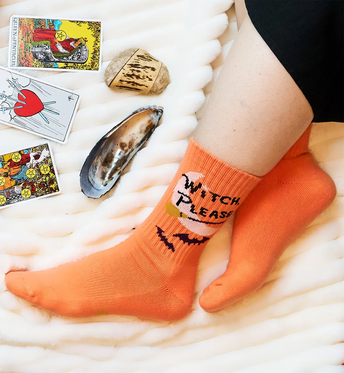 SOCK it to me Athletic Ribbed Crew Socks (R0037),Witch Please - Witch Please,One Size