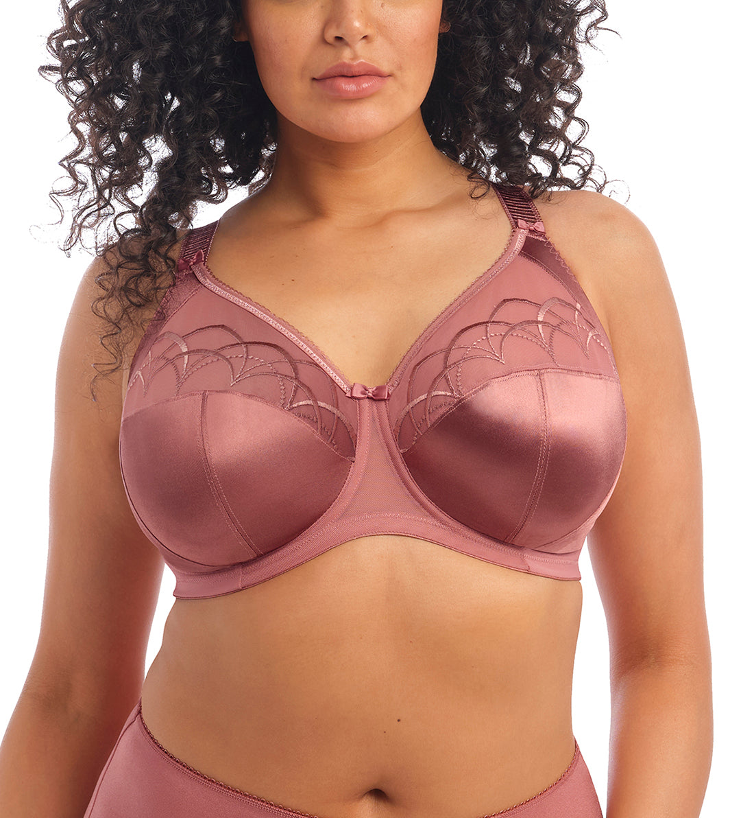 Elomi Cate Embroidered Full Cup Banded Underwire Bra (4030),34F,Rosewood - Rosewood,34F