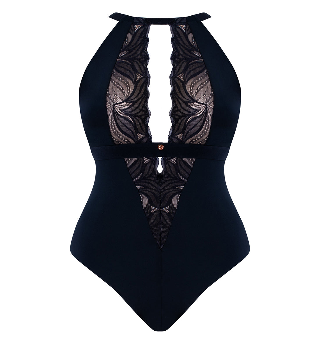 Scantilly by Curvy Kate Indulgence Stretch Lace Body Suit (ST010704),S,Blk/Latte - Black/Latte,Small