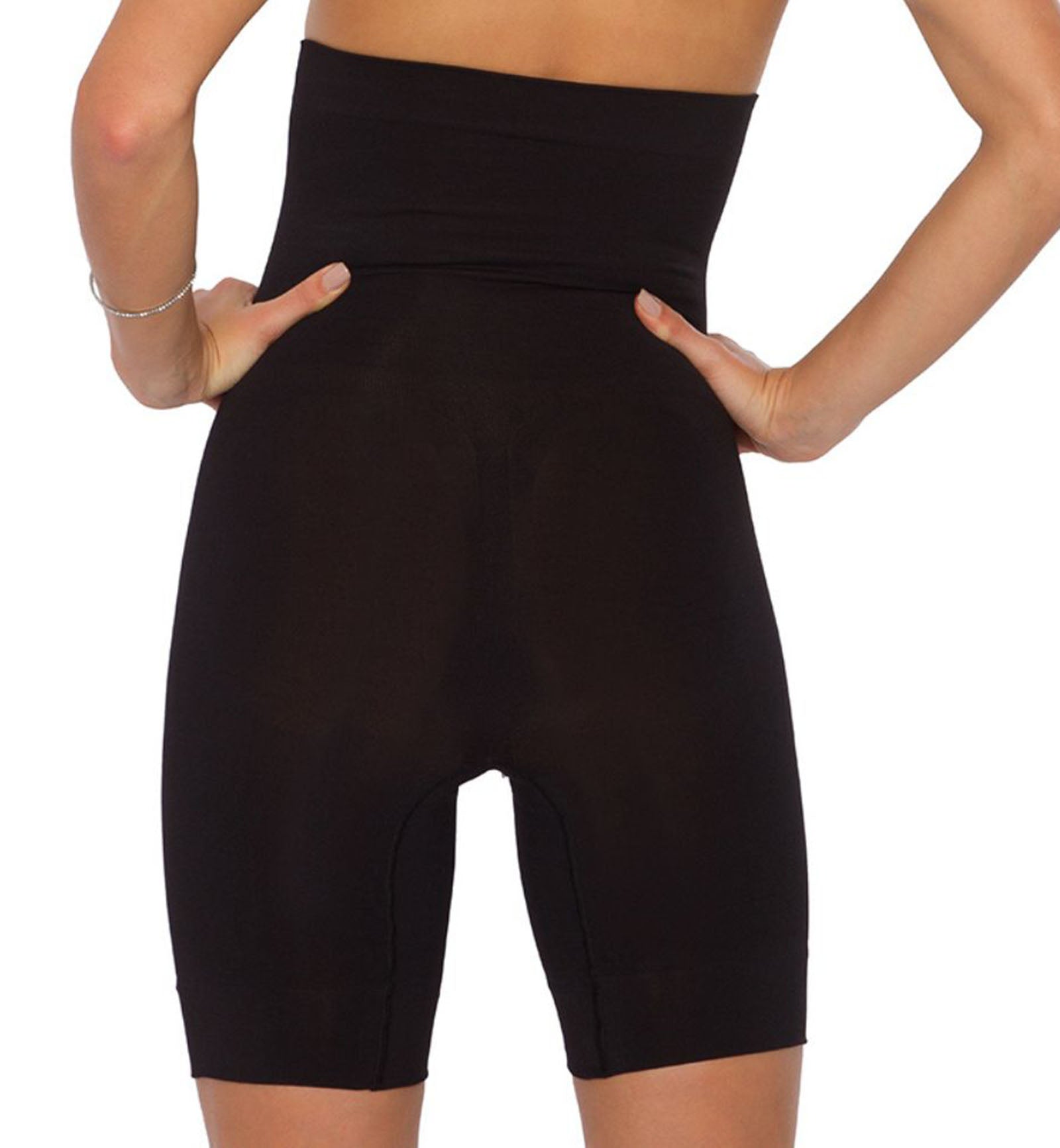 Plie Shapewear Bermuda Abdominal Short (50069),Small,Black - Black,Small