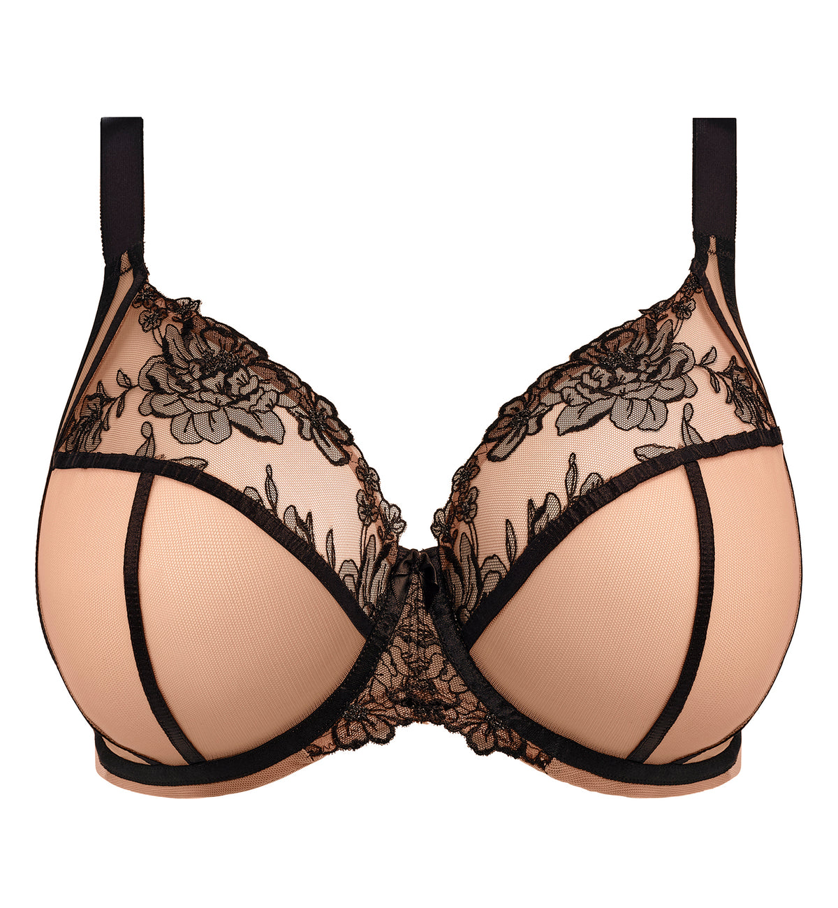 Elomi Teagan Banded Plunge Underwire Bra (302602),32GG,Cafe Au Lait - Cafe Au Lait,32GG