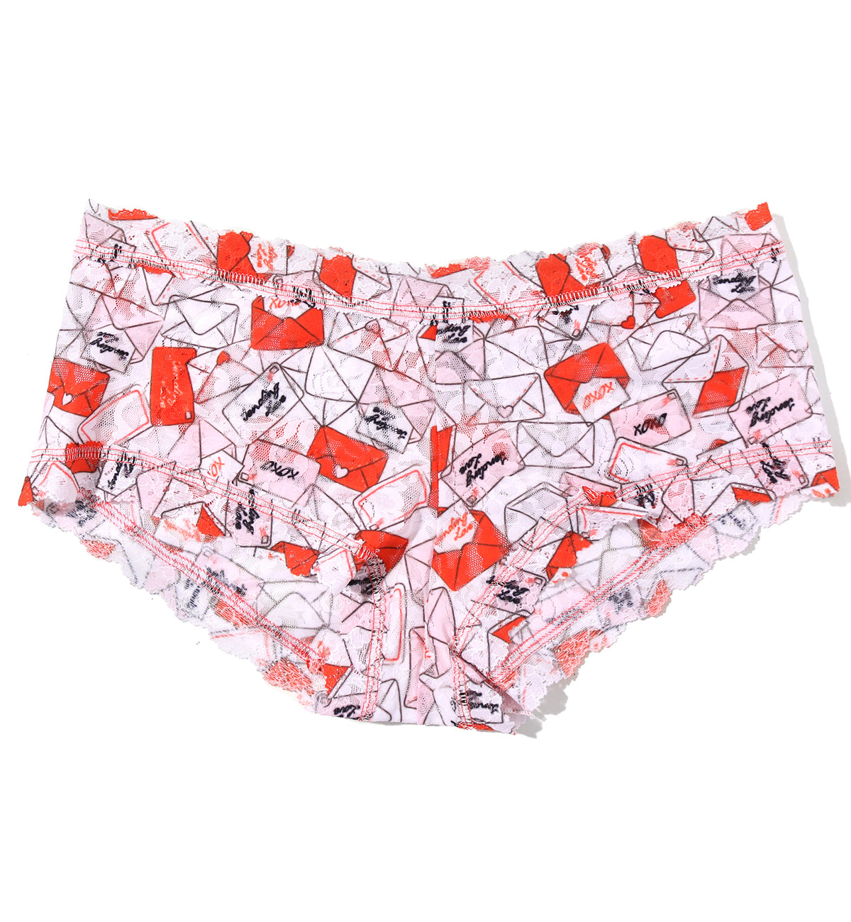 Hanky Panky Signature Lace Printed Boyshort (PR4812P),XS,With Love - With Love,XS