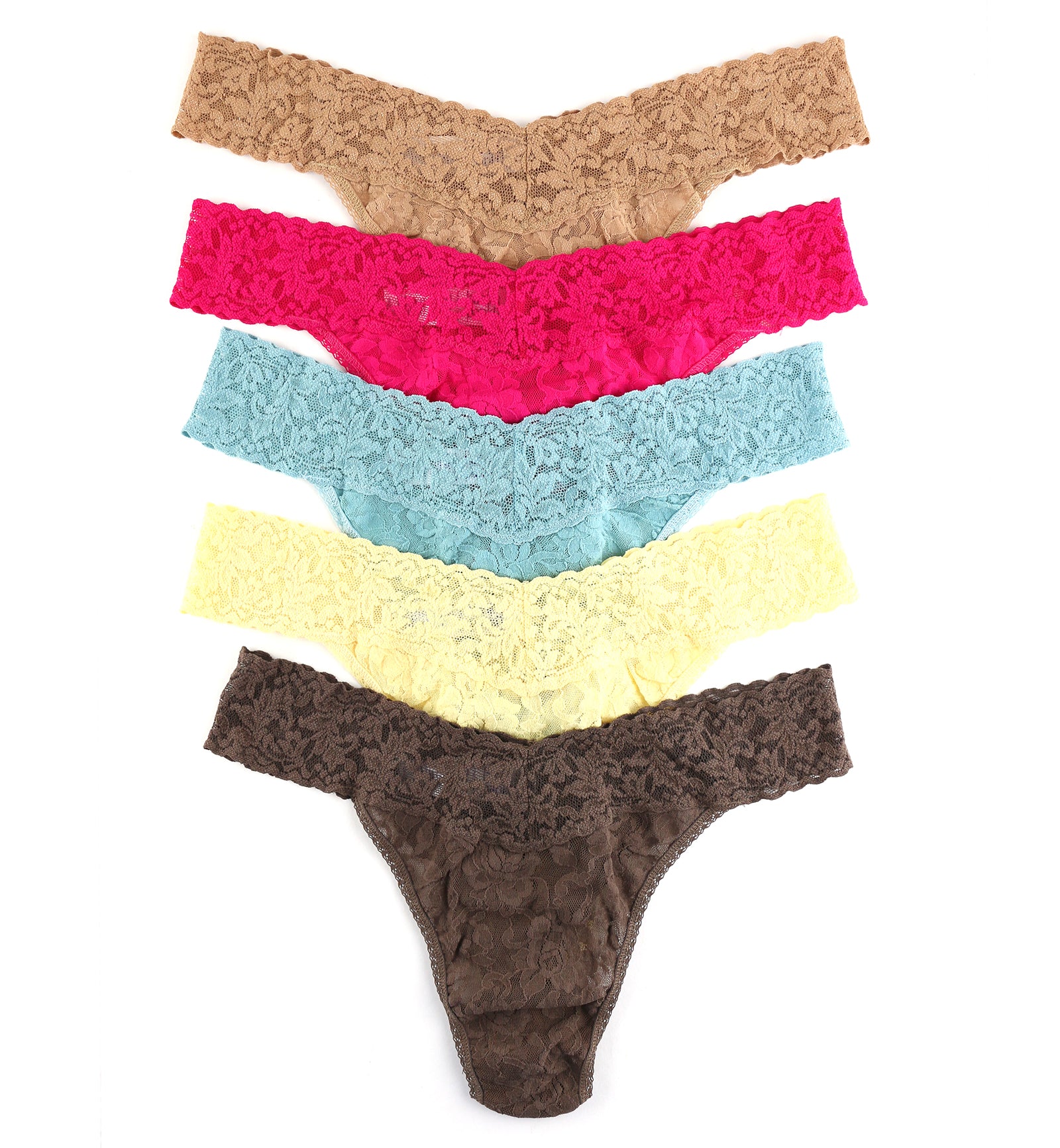 Hanky Panky 5-PACK Signature Lace Original Rise Thong (48115PK),Classics - Classics,One Size