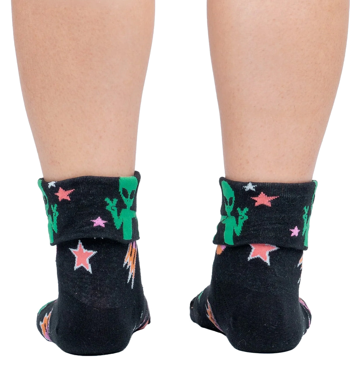SOCK it to me 2-Way Turn Cuff Crew Socks (Q0017),Far Out - Far Out,One Size
