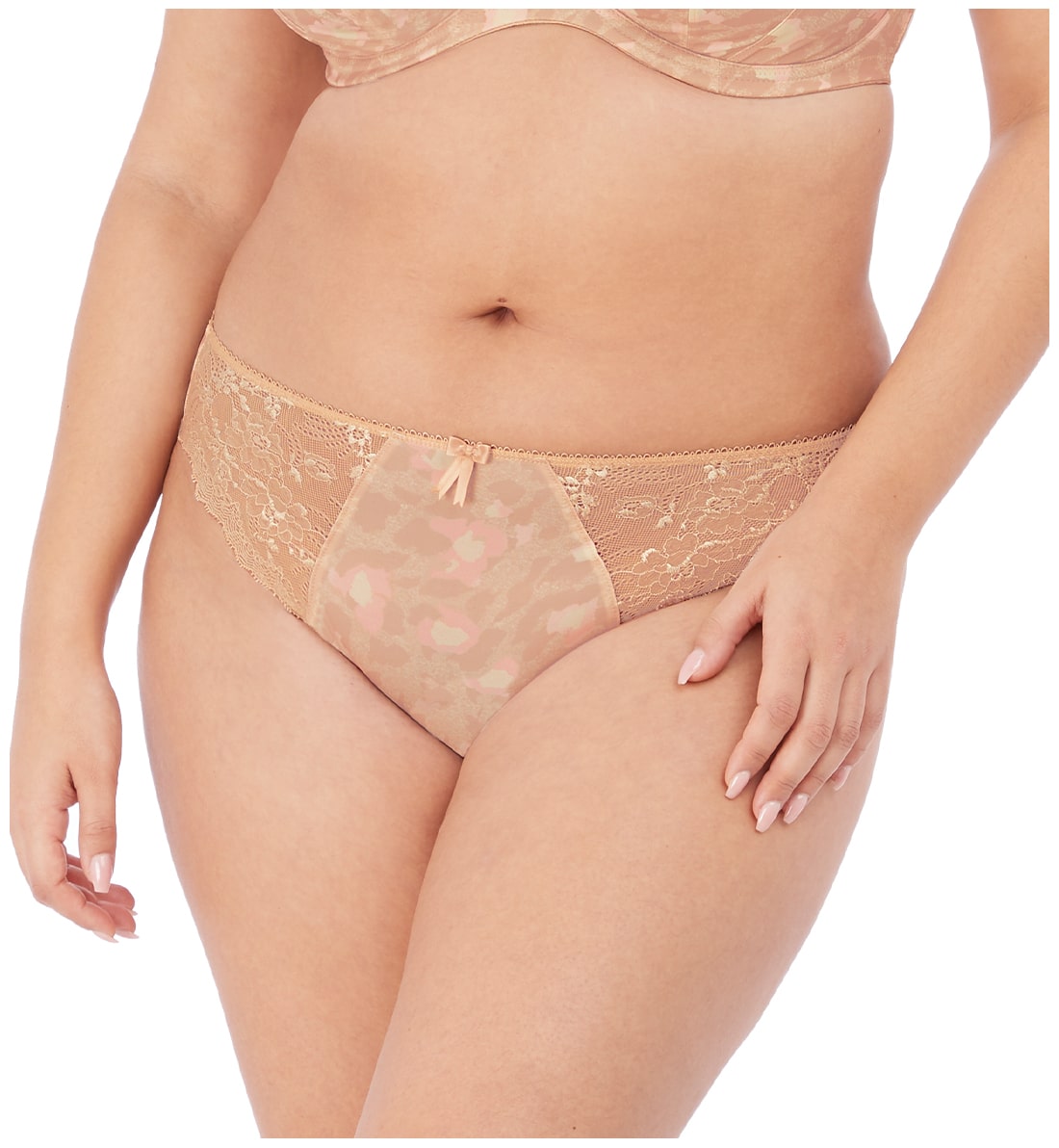 Elomi Morgan Stretch Lace Matching Panty Brief (4115),Medium,Toasted Almond - Toasted Almond,Medium