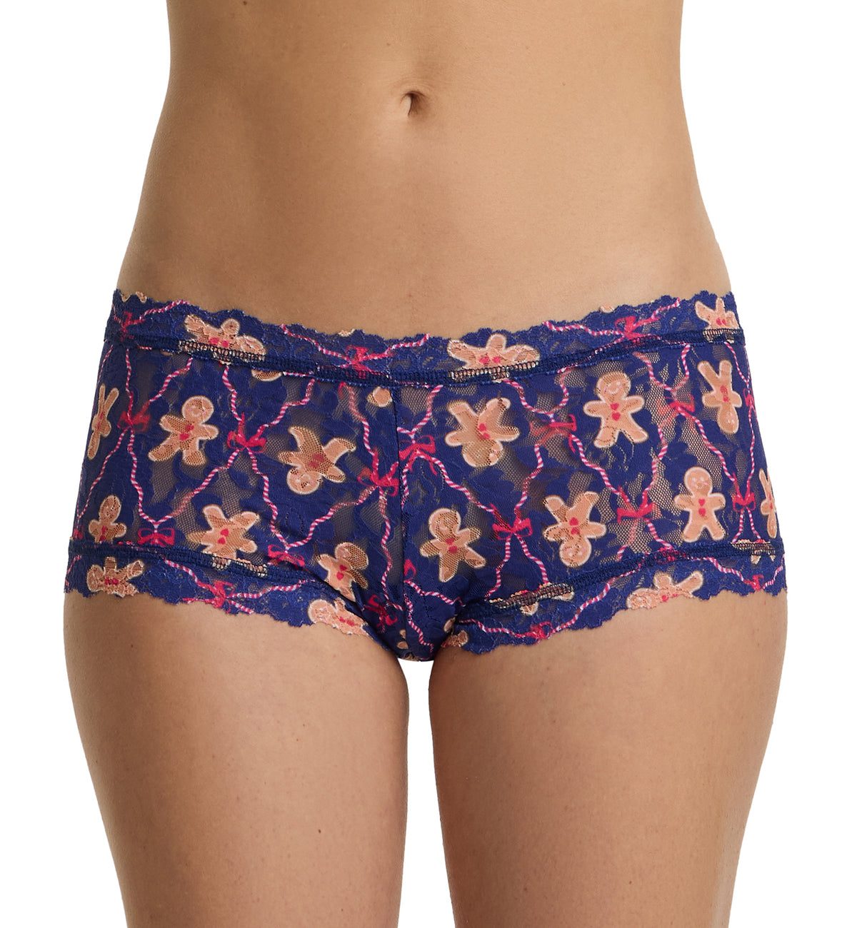 Hanky Panky Signature Lace Printed Boyshort (PR4812P),XS,Cookie Cutter - Cookie Cutter,XS