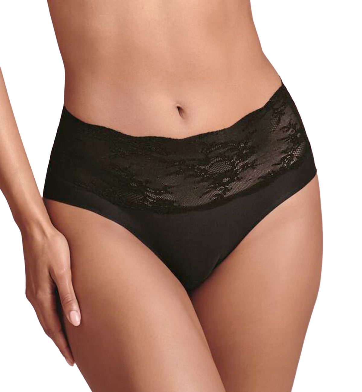 Anita Essential Lace High Waist Brief Panty (1304),Small,Black - Black,Small