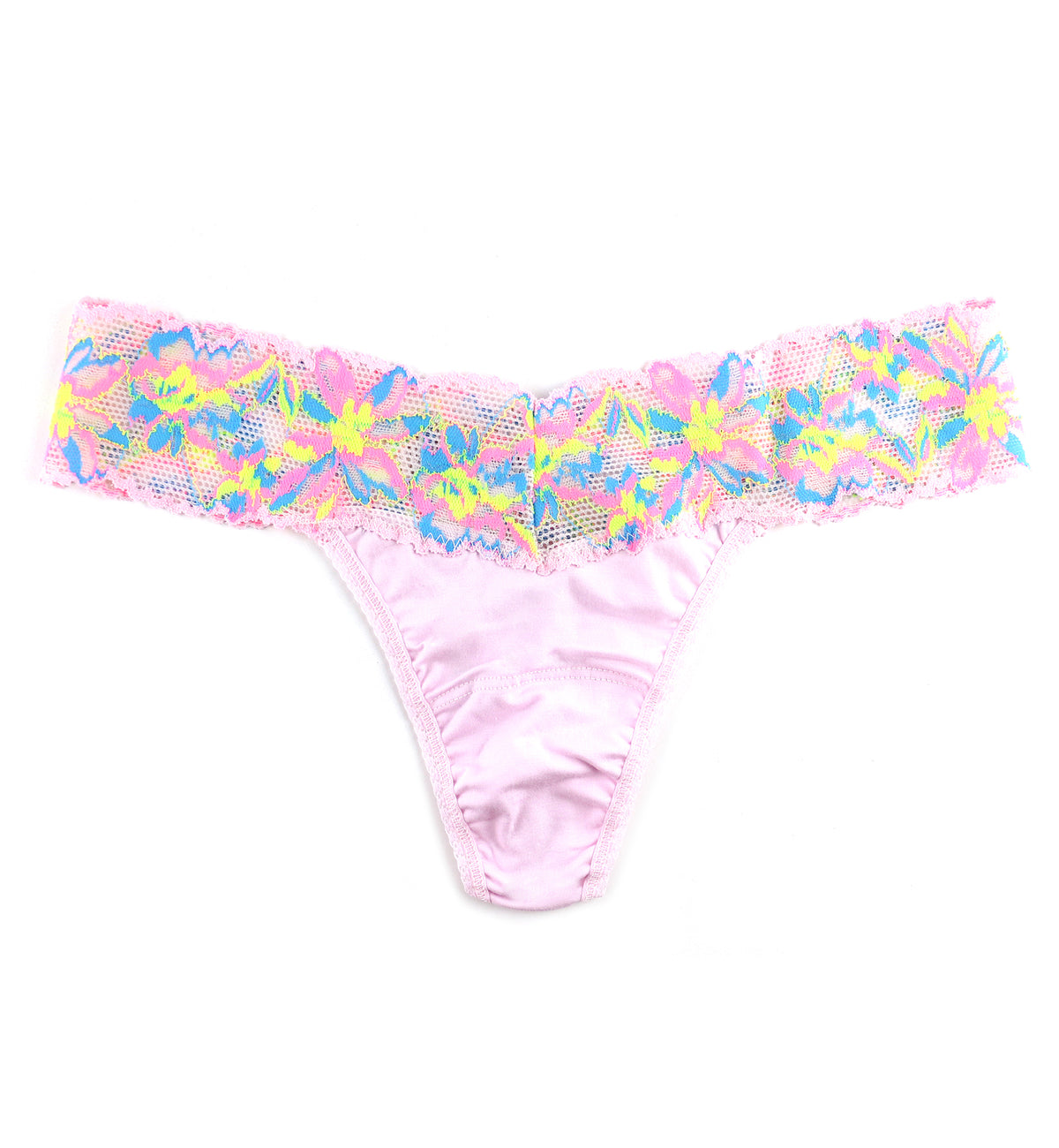 Hanky Panky Neon Lights Cotton-Spandex Low Rise Thong (891592),Pink Multi - Pink Multi,One Size