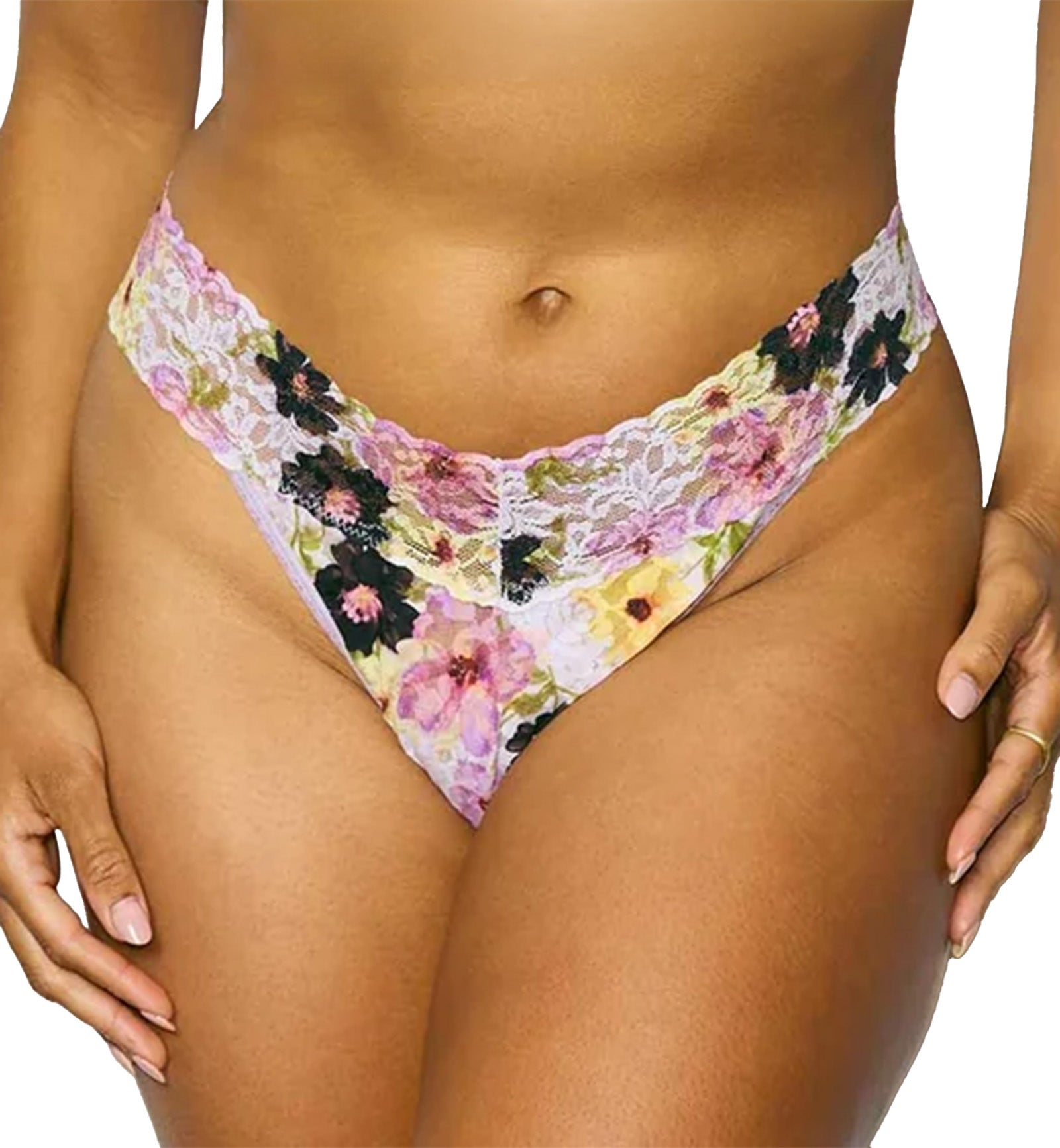 Hanky Panky Signature Lace Printed Original Rise Thong (PR4811P),Pressed - Pressed,One Size