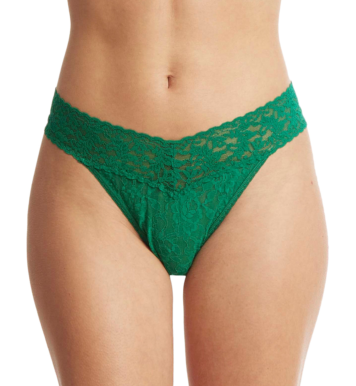 Hanky Panky Signature Lace Original Rise Thong (4811P),Green Envy - Green Envy,One Size