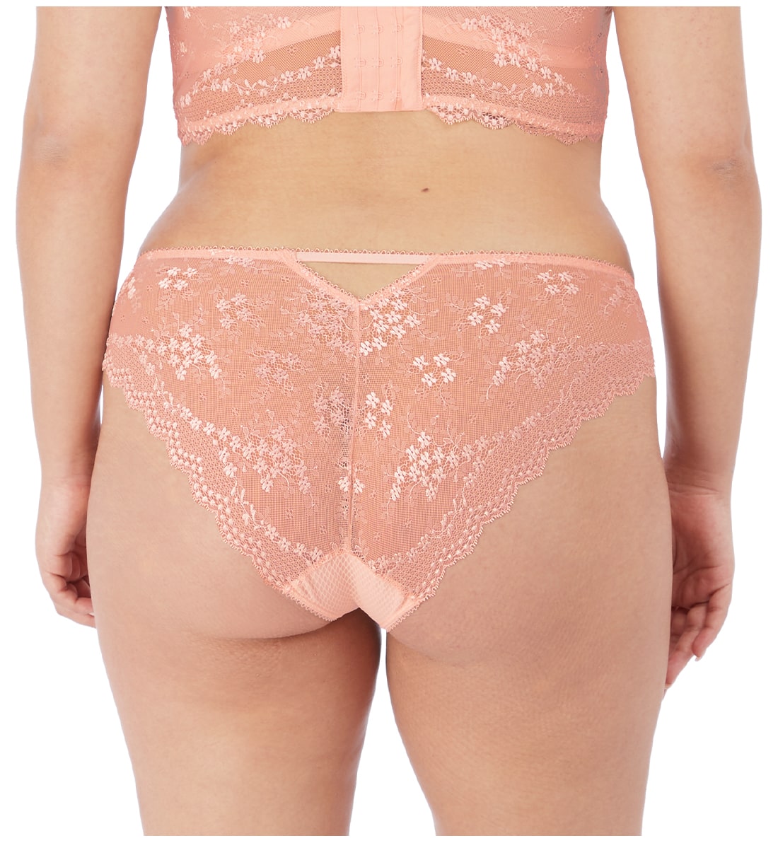 Elomi Charley Matching Stretch Lace Brazilian Brief (4385),Medium,Ballet Pink - Ballet Pink,Medium