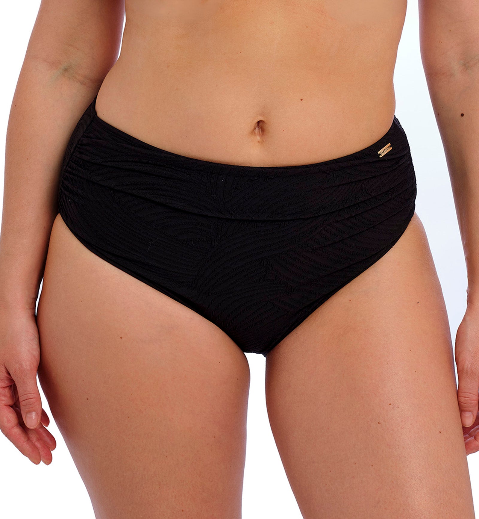 Fantasie Ottawa Deep Gathered Full Swim Brief (6363),Small,Black - Black,Small