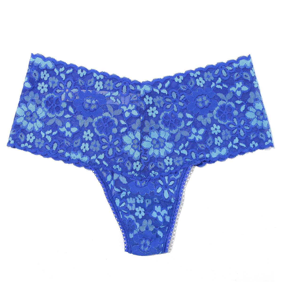 Hanky Panky Daily Lace Cross-Dye High-Waist Retro Thong (791924),Blueberries/Butterfly - Blueberries/Butterfly,One Size