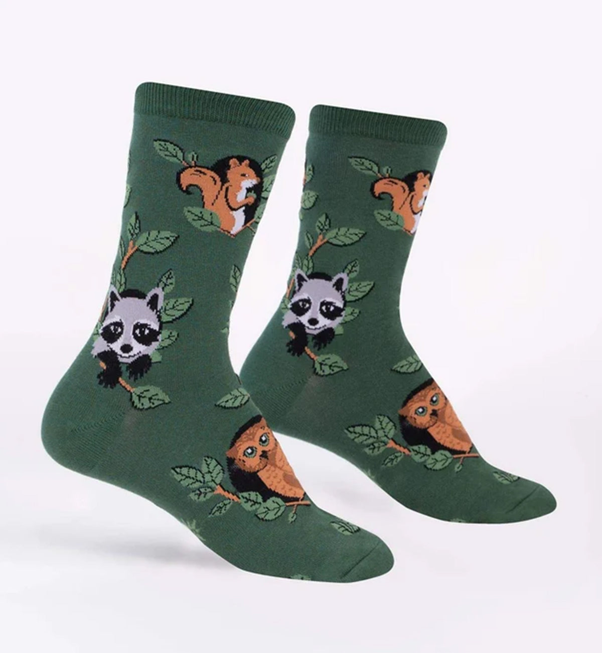 SOCK it to me Women's Crew Socks (w0304),Woodland Watchers - Woodland Watchers,One Size
