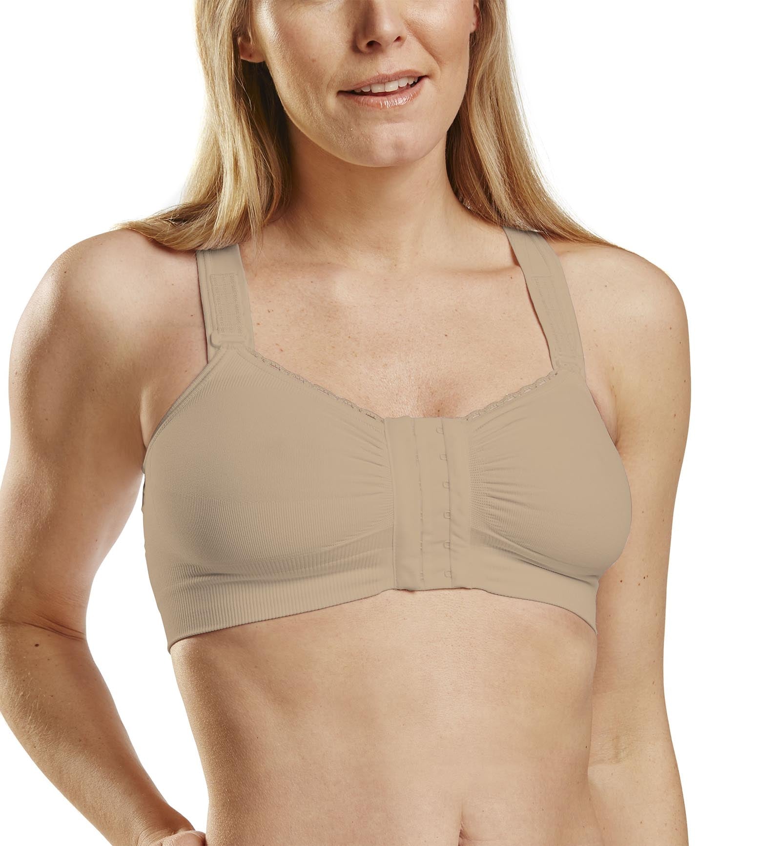 CAREFIX Alice Post Surgery Compression Bra w/Adjustable Straps (3291),Medium,Tan - Tan,Medium