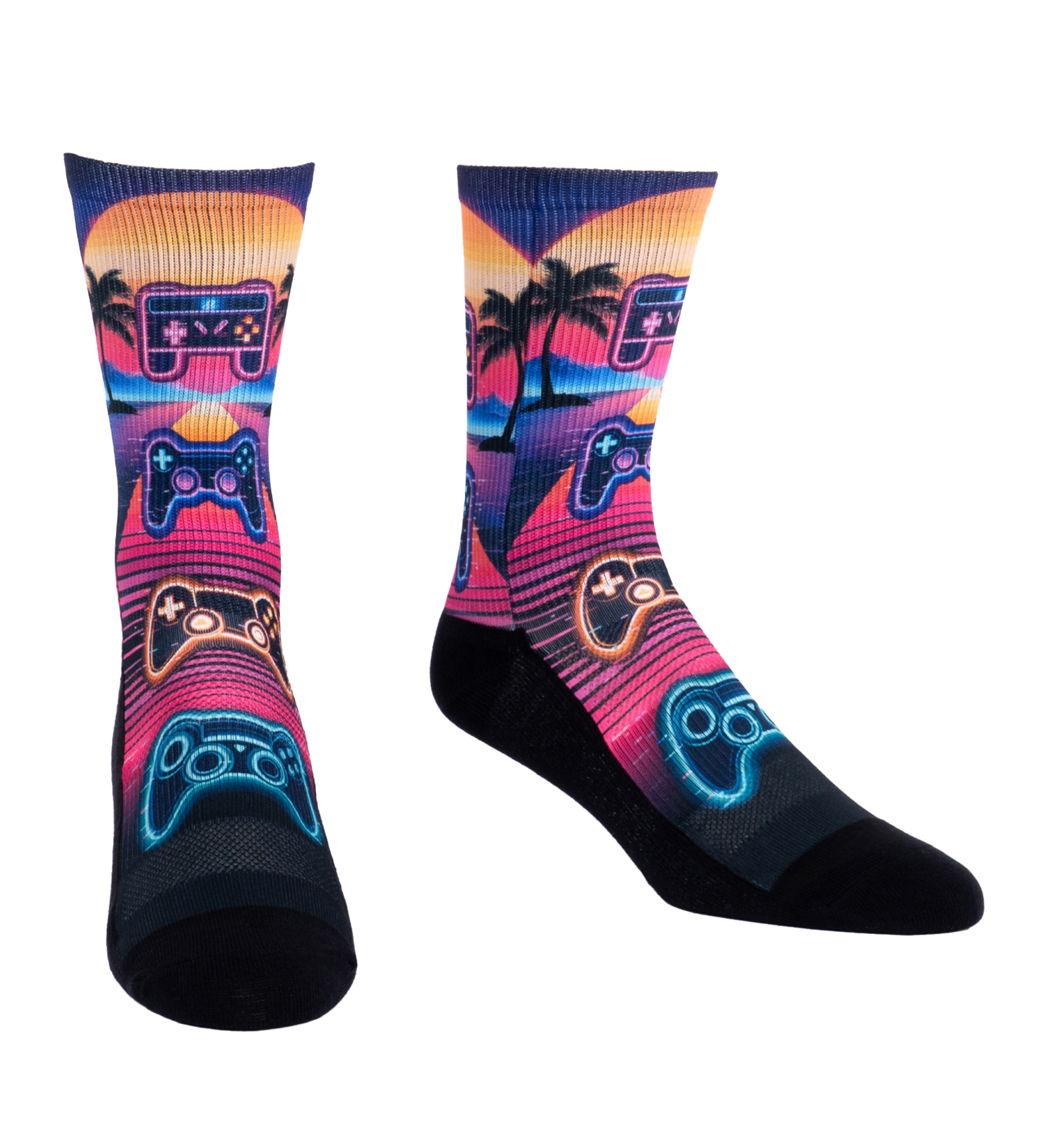 SOCK it to me Athletic Printed Performance Crew Socks (AP0017),Press Start - Press Start,One Size