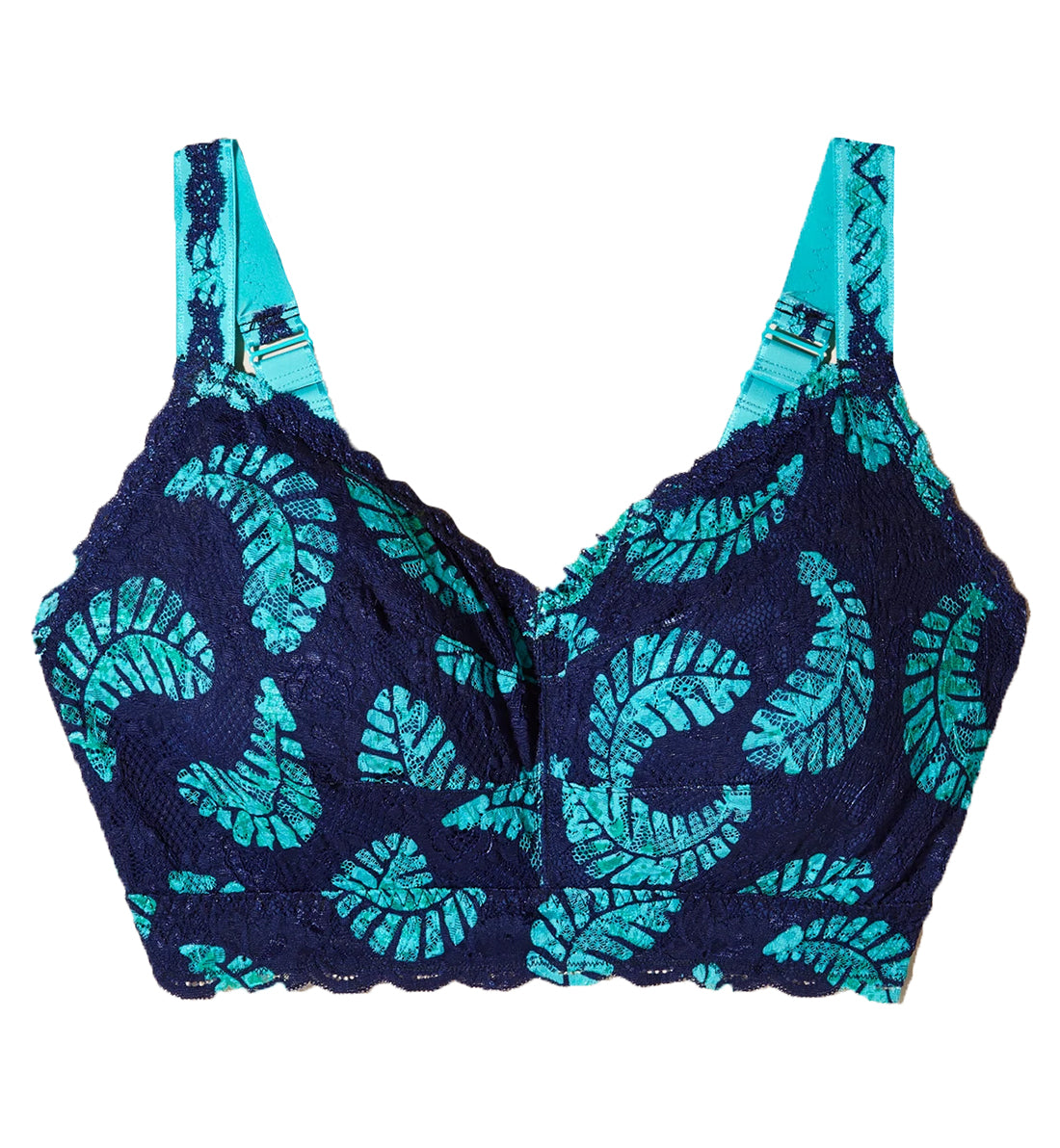 Cosabella Never Say Never Printed SUPER CURVY Sweetie Bralette (NEVEP1340),Medium,Leaf - Leaf,Medium