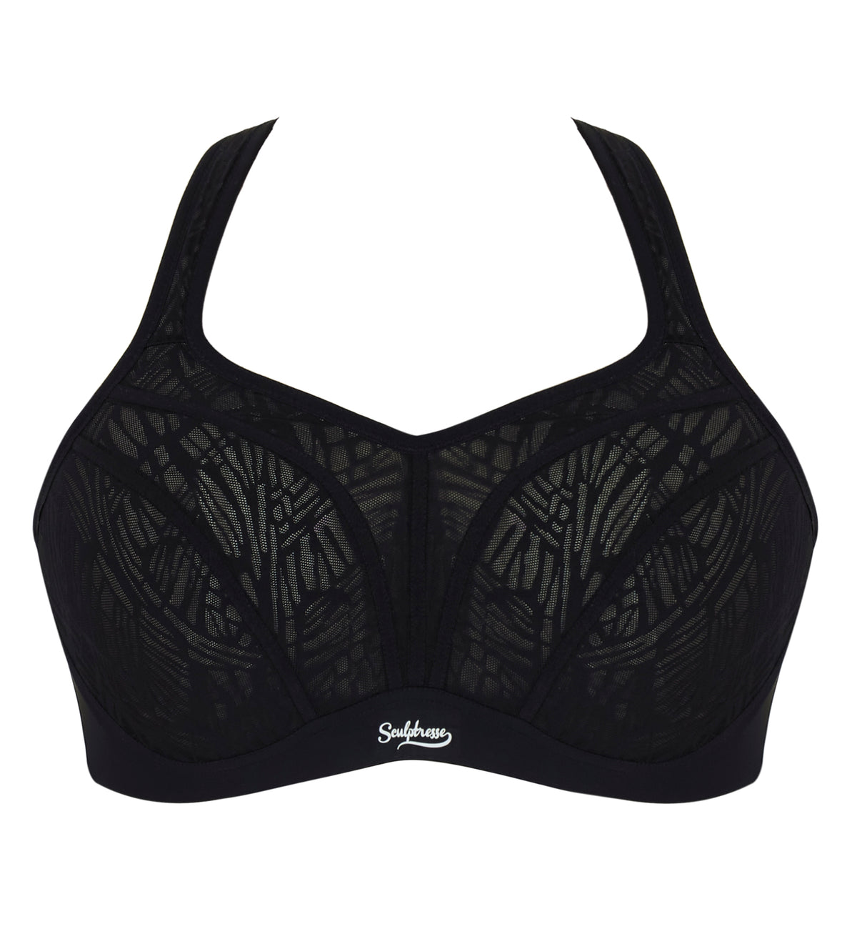 Sculptresse by Panache Activate Non-padded Underwire Sports Bra (9441),34F,Black/Chalk - Black/Chalk,34F