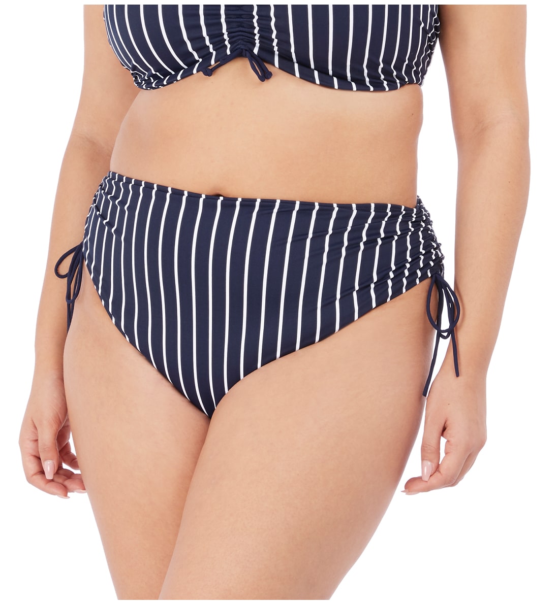 Elomi Plain Sailing Adjustable Side Swim Brief (ES7277),UK 14,Midnight Stripe - Midnight Stripe,UK 14