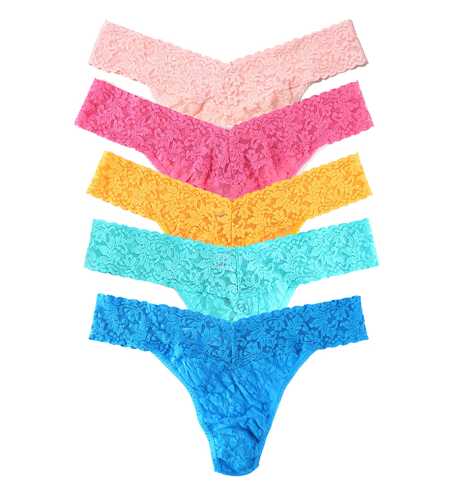 Hanky Panky 5-PACK Signature Lace Original Rise Thong (48115PK),RNGS - RNGS,One Size