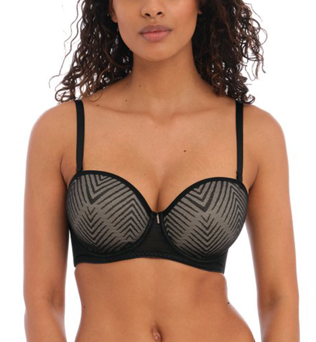 Freya Tailored Strapless Molded Underwire Bra (401109),28D,Black - Black,28D