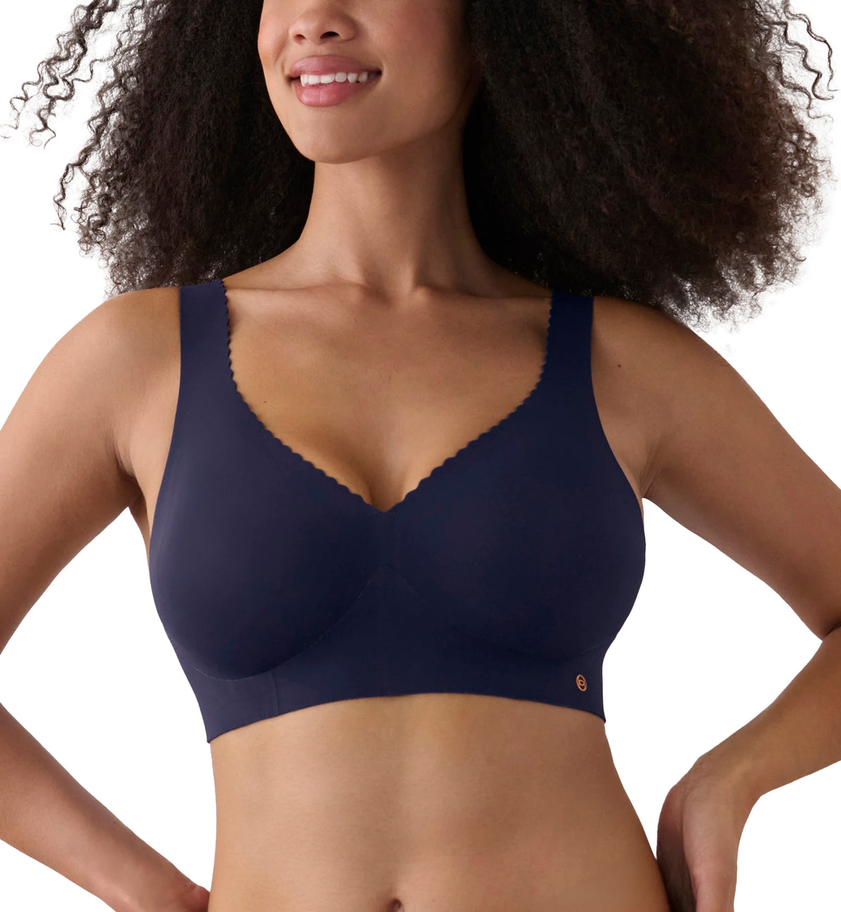 Evelyn & Bobbie EVELYN Deep V-Neck Bralette (1834),Small,Midnight Navy - Midnight Navy,Small