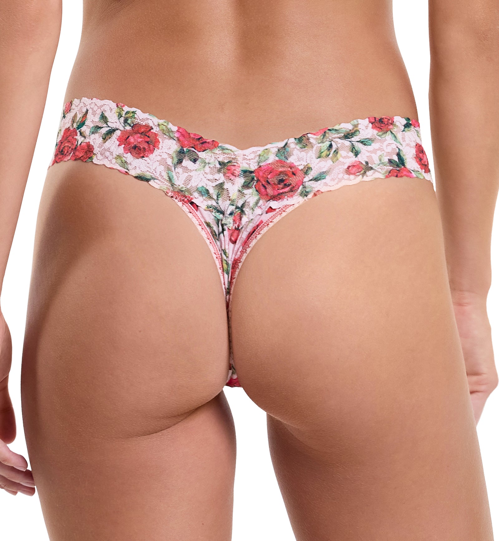 Hanky Panky Signature Lace Printed Low Rise Thong (PR4911P),Je Taime - Je Taime,One Size
