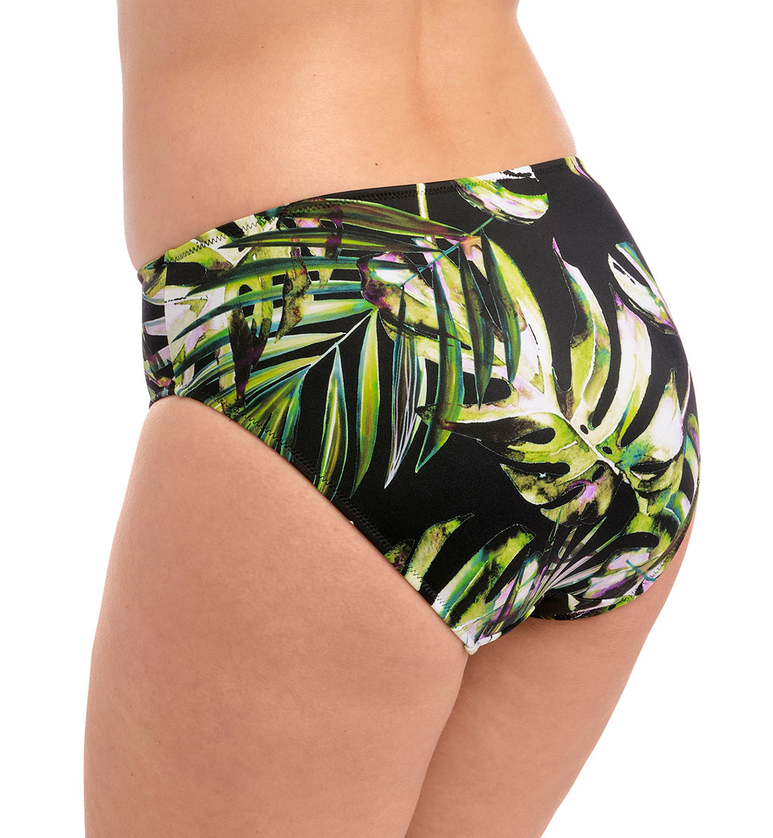 Fantasie Palm Valley Mid Rise Swim Brief (6765),Large,Black - Black,Large