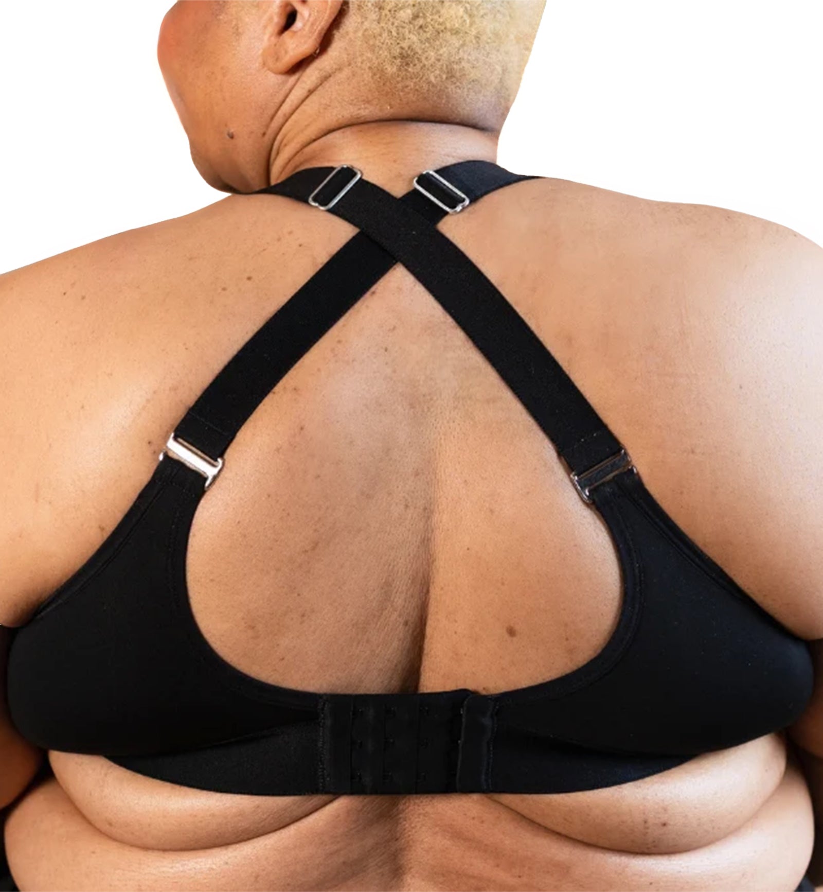 Springrose Goddess Lift Wireless Front Closure Mobility Bra (GODDESS),32-34 DD-F,Black - Black,32-34 DD-F