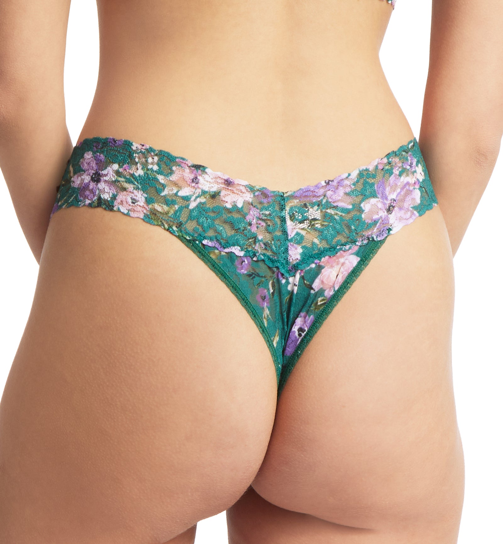 Hanky Panky Signature Lace Printed Original Rise Thong (PR4811P),Flowers In Your Hair - Flowers In Your Hair,One Size