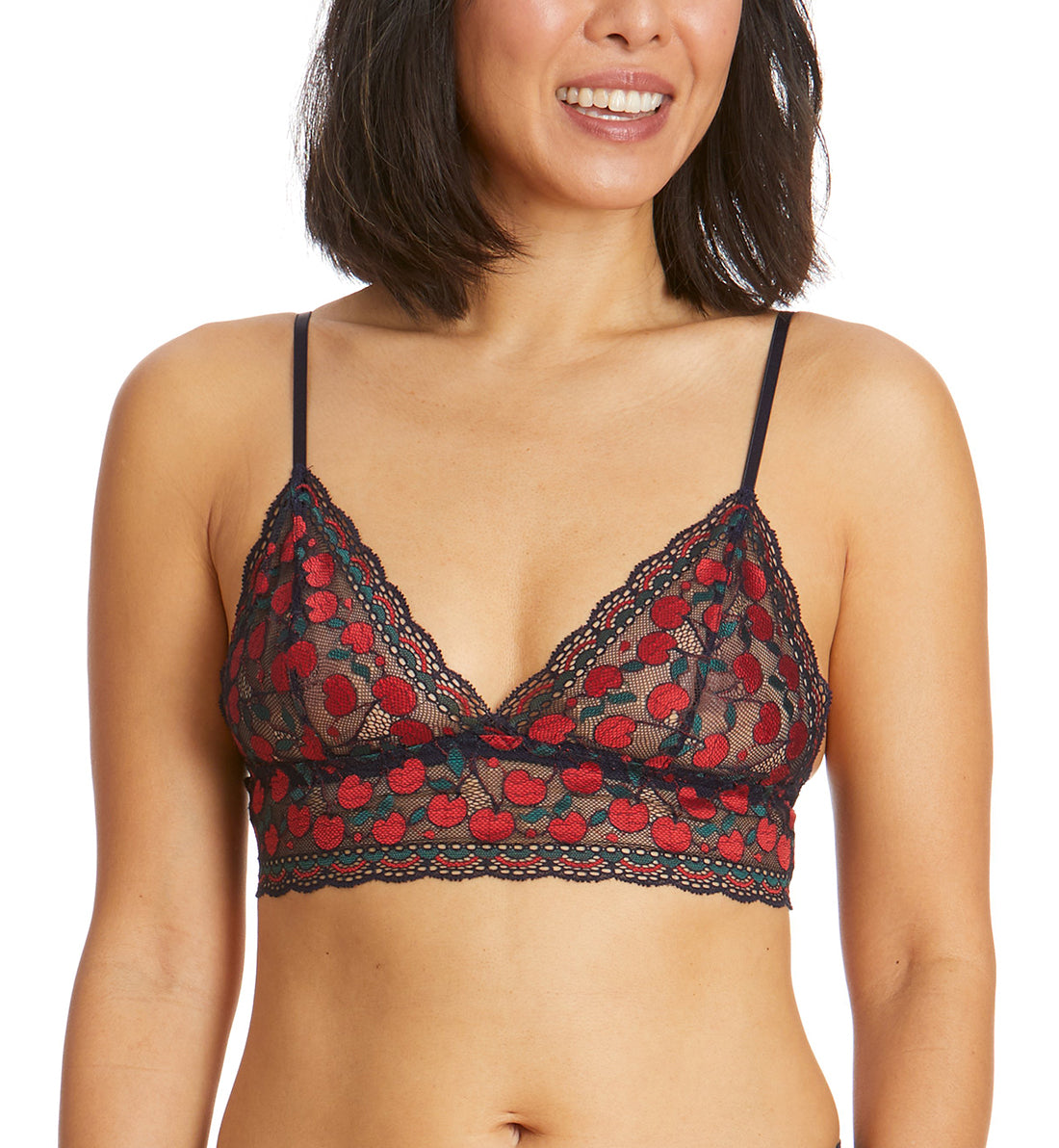 Hanky Panky Cheery Cherries Triangle Bralette (4H7092),Medium - Cheery Cherries,Medium